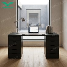 Alternative view of Bàn Gamming IKEA 2 hộc tủ đen– Mặt bàn MDF – Màu trắng, đen, vân gỗ
