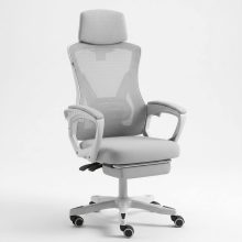 Ghế Công Thái Học Cao Cấp Có Để Chân HVK-S06 - Màu Ghi