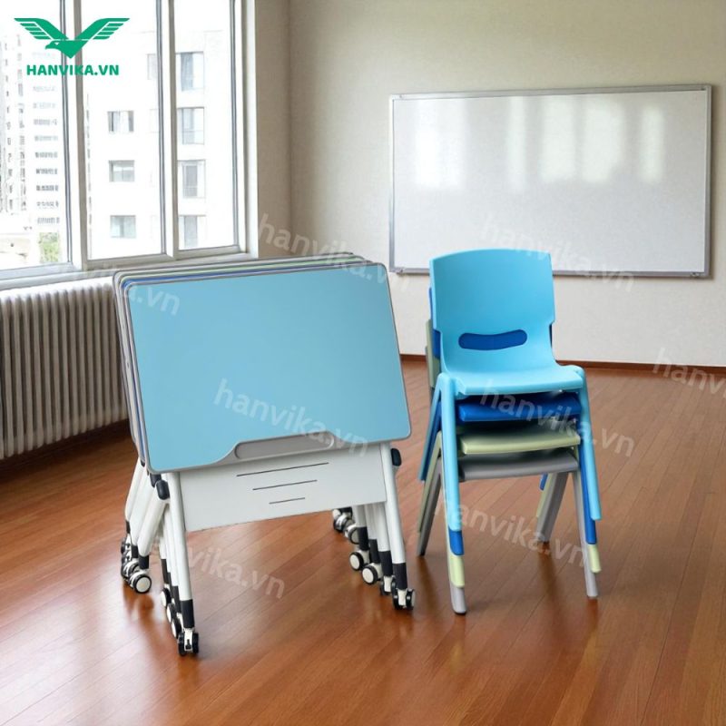 bàn học chữ nhật đơn viền nhựa
