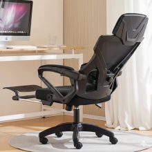 Ghế Công Thái Học Cao Cấp – Ghế Văn Phòng Tựa Đầu Chân Xoay HVK-S06 Plus (Màu Đen)