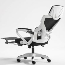 Ghế Công Thái Học Cao Cấp – Ghế Văn Phòng Tựa Đầu Chân Xoay HVK-S06 Plus (Màu Trắng Đen)