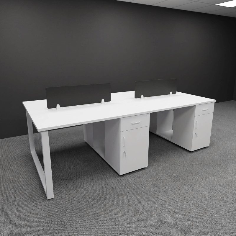 Cụm bàn làm việc nhân viên văn phòng 4 người có hộc tủ cao cấp HVK-BNV14 – Giải Pháp Workstation Hiện Đại Cho Doanh Nghiệp